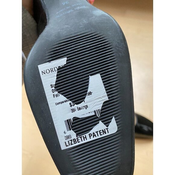 Ron White "Lizbeth" square toe block heel BNWT Italy black pump patent - Picture 9 of 9